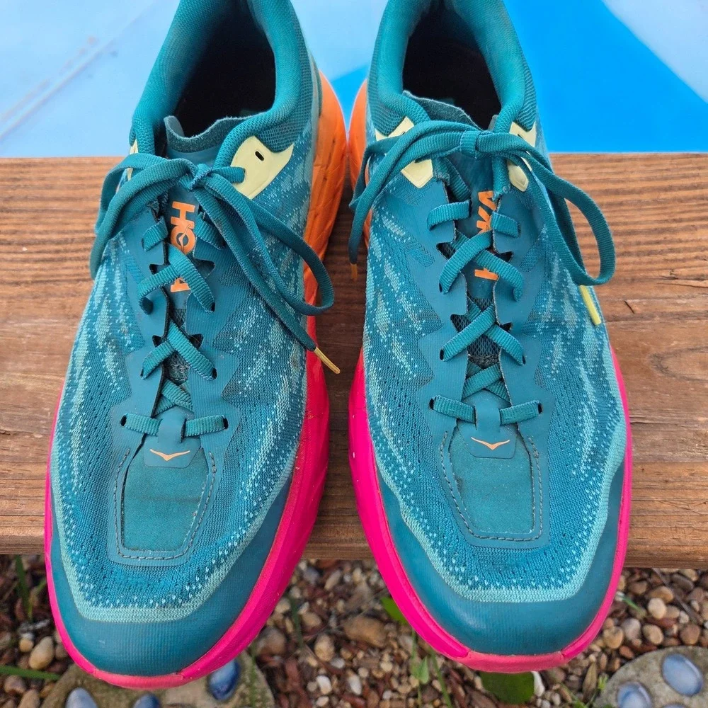 Hoka One One Speedgoat 5 Trail Running Shoes Men's Size 13 D Deep Lake/ceramic